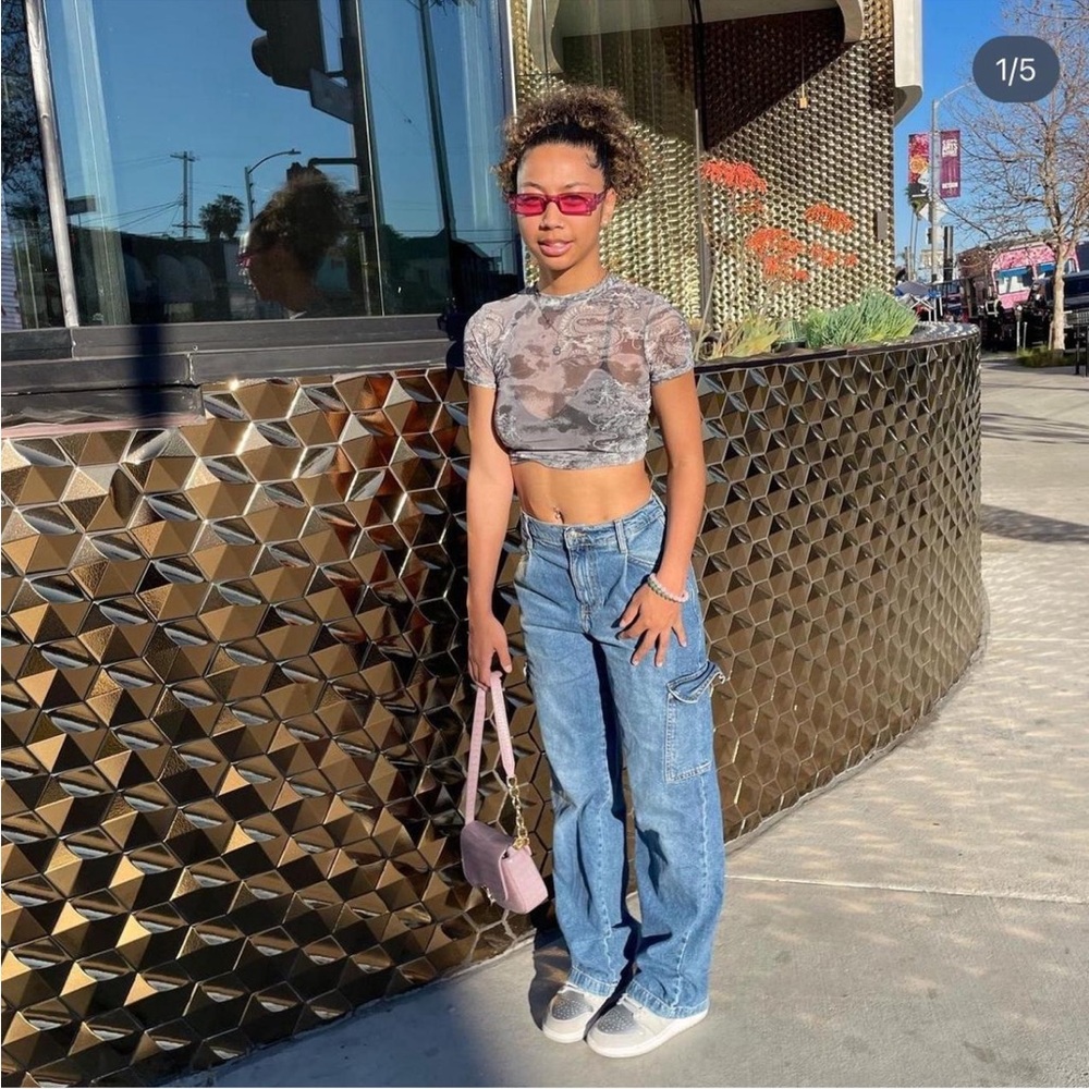 Blue Denim Cargo Pants